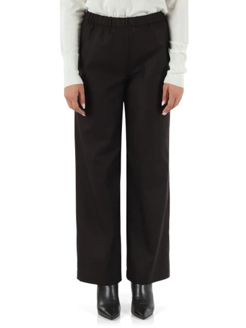 marrone scuro | Pantalone in flanella di misto lana e cashmere