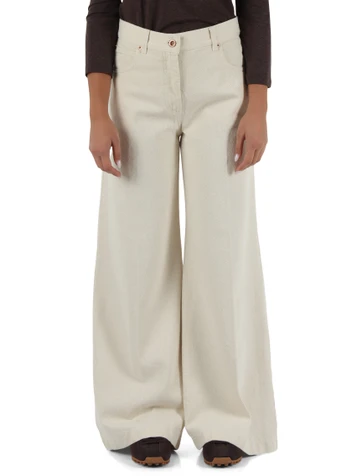PANNA | Pantalone jeans cinque tasche gamba larga