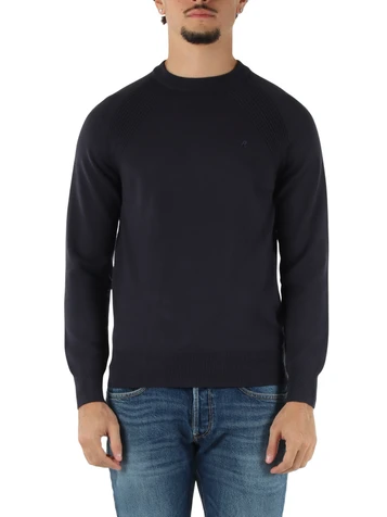 BLU SCURO | Maglia girocollo in misto viscosa
