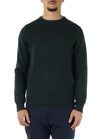 VERDE SCURO | Maglia girocollo LAGUNA in lana