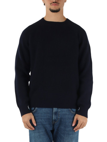 BLU SCURO | Maglia girocollo TIRU in lana