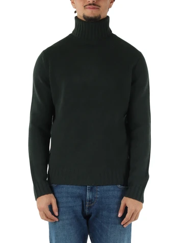 VERDE SCURO | Maglia collo alto BRUN in lana