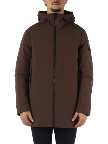 MARRONE | Giacca tre quarti con cappuccio METIDE SRTR GRS 02