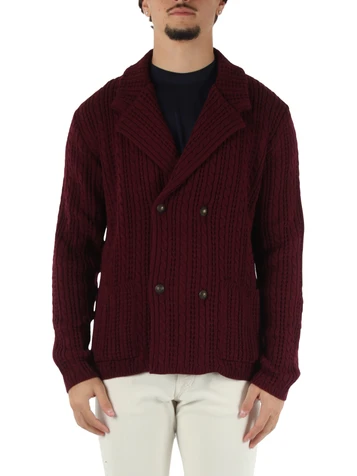 BORDEAUX | Giacca cardigan doppiopetto in misto lana