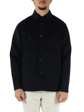BLU SCURO | Overshirt 13 in lana double