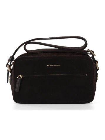 marrone scuro | Borsa B-CLUB CAMERA CASE Small in tessuto stampato OP