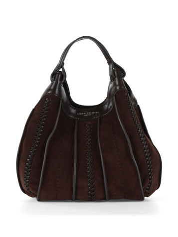 MARRONE | Borsa DUA Medium in pelle e suede
