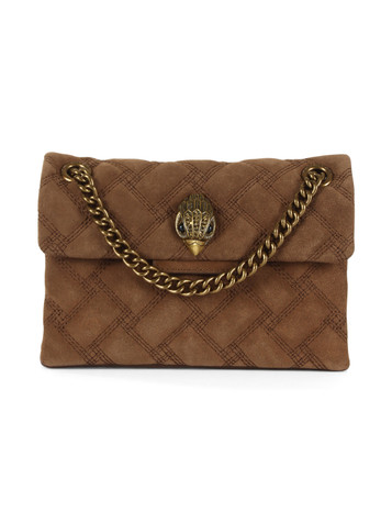 MARRONE | Borsa a tracolla MINI KENSINGTON in pelle e suede