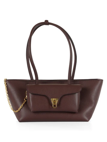 MERLOT | Borsa a spalla in pelle DOUBLE BEAT Medium