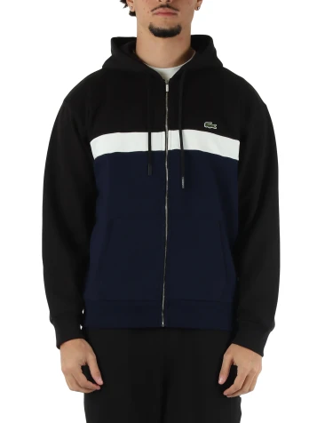NERO | Felpa color block classic fit in cotone garzato