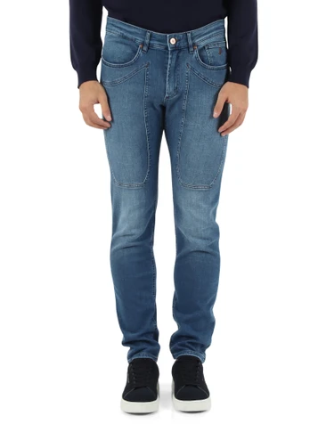 AZZURRO | Pantalone jeans cinque tasche JOHN slim fit