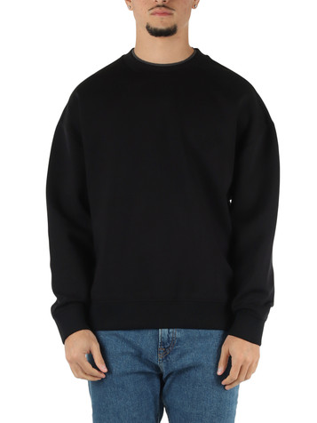 NERO | Felpa girocollo in double jersey di misto cotone