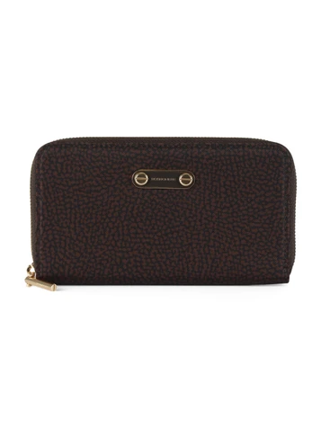 MARRONE | Portafoglio Medium Zip Around in tessuto OP