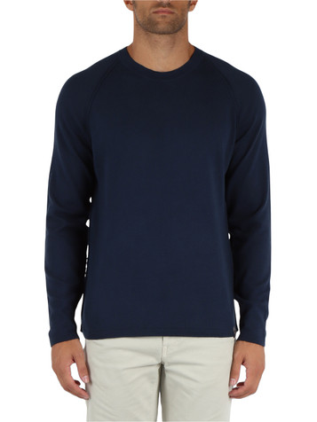 BLU | Maglia girocollo SETTLE in cotone e lana