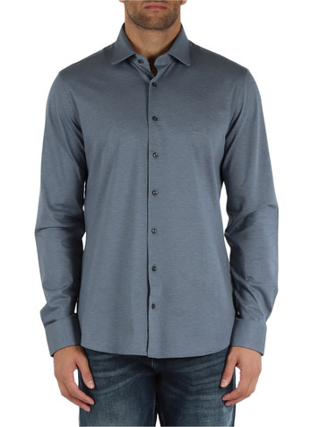 BLU CHIARO | Camicia slim fit in cotone piquet