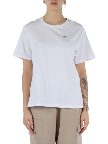 BIANCO | T-shirt in cotone stretch con placca logo BIANCO | T-shirt in cotone stretch con placca logo