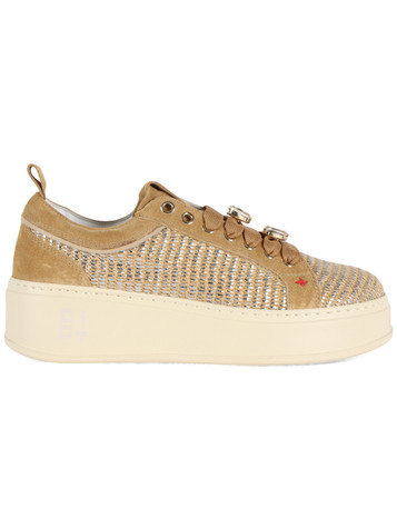 MARRONE CHIARO | Sneakers in suede PIA350A con dettagli in raffia MARRONE CHIARO | Sneakers in suede PIA350A con dettagli in raffia