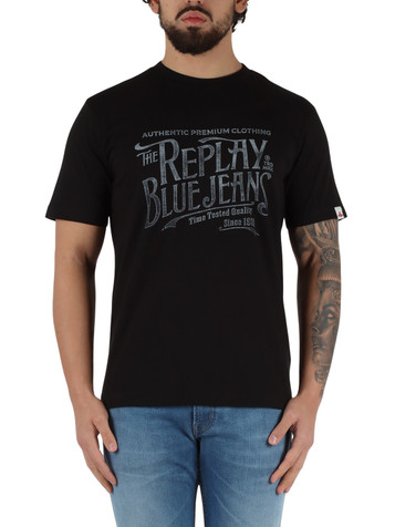 NERO | T-shirt in cotone con stampa logo frontale NERO | T-shirt in cotone con stampa logo frontale