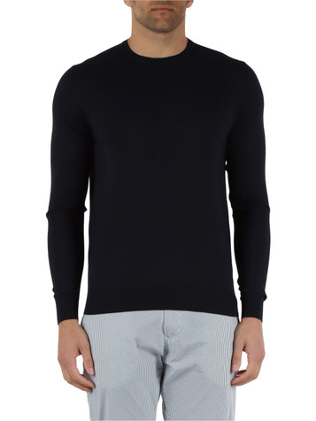 BLU SCURO | Maglia girocollo in seta e cotone BLU SCURO | Maglia girocollo in seta e cotone