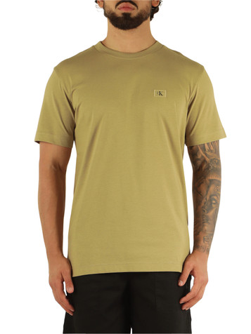 KAKI | T-shirt in cotone con patch logo frontale