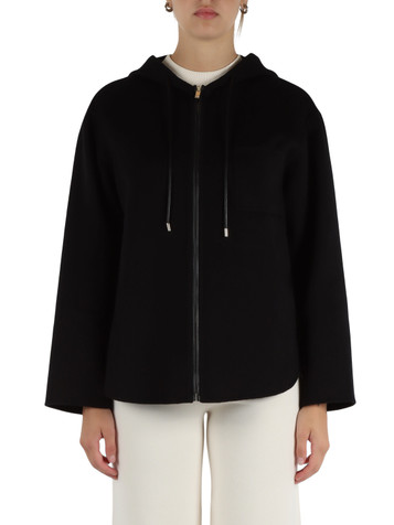 NERO | Cappotto modello felpa in lana vergine, seta e cashmere NERO | Cappotto modello felpa in lana vergine, seta e cashmere