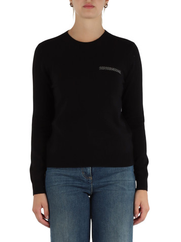 NERO | Maglia girocollo in lana vergine, seta e cashmere