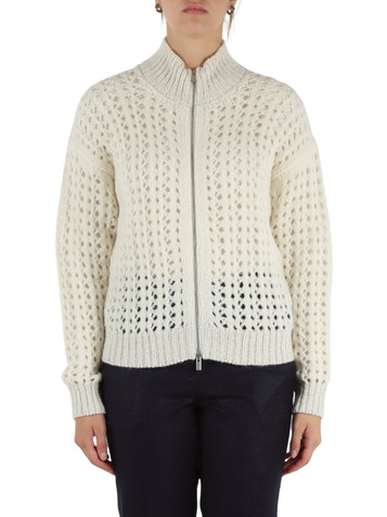 PANNA | Cardigan con zip in misto lana vergine e alpaca