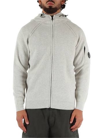 GRIGIO CHIARO | Cardigan con zip e cappuccio in misto lana GRIGIO CHIARO | Cardigan con zip e cappuccio in misto lana