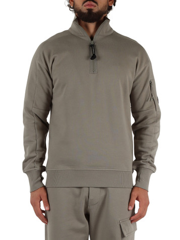 TORTORA | Felpa in cotone con collo a zip