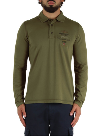 VERDE MILITARE | Polo regular fit a manica lunga
