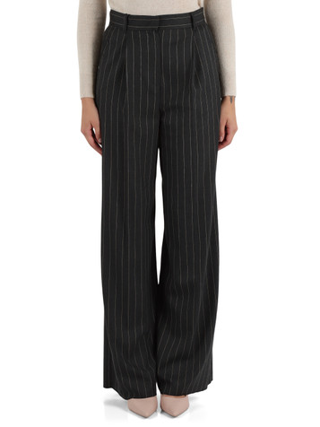 GRIGIO SCURO | Pantalone gamba larga in misto viscosa QUORUM