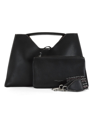 NERO | Borsa a mano in pelle martellata AURORA Large