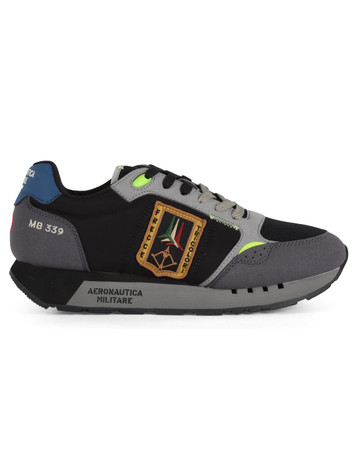 NERO | Sneakers in ecopelle e tessuto con patch logo