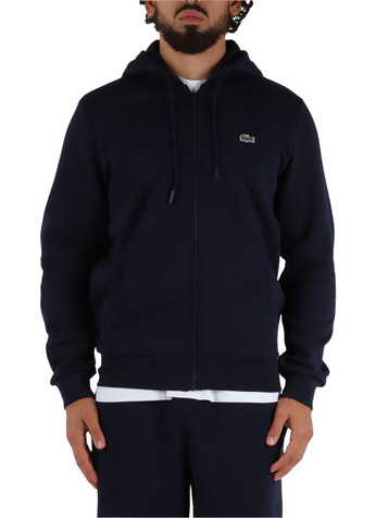 BLU SCURO | Felpa con cappuccio e zip classic fit