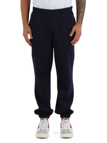 BLU SCURO | Pantalone sportivo regular fit in cotone felpato