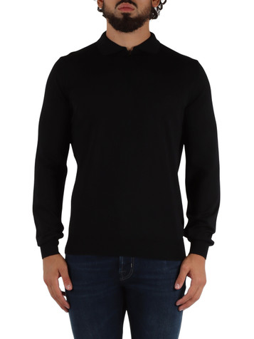 NERO | Maglia collo a polo in lana merino extrafine NERO | Maglia collo a polo in lana merino extrafine