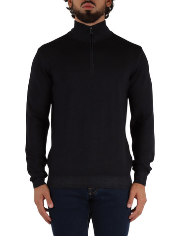 GRIGIO SCURO | Maglia collo a zip in lana merino extrafine GRIGIO SCURO | Maglia collo a zip in lana merino extrafine