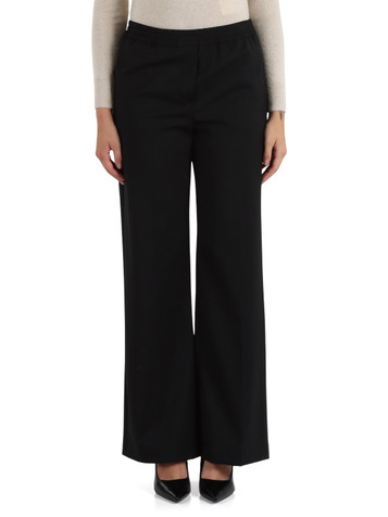NERO | WEEKEND: Pantalone PETRA in gabardina di misto lana vergine