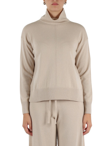 BEIGE | WEEKEND: Maglia collo alto SCRIVIA in lana e cashmere