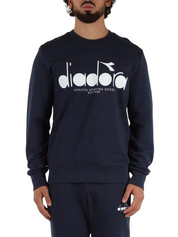 BLU | Felpa girocollo in cotone garzato