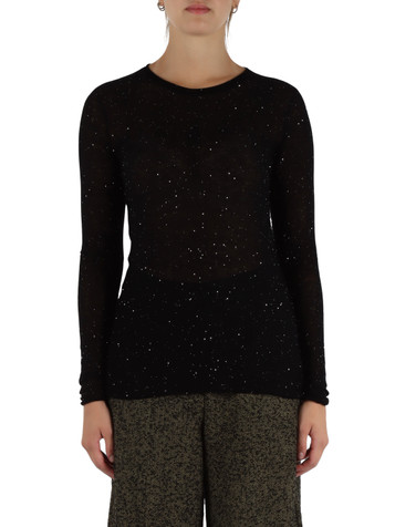 NERO | Maglia in lana ultrafine PICO con micropaillettes