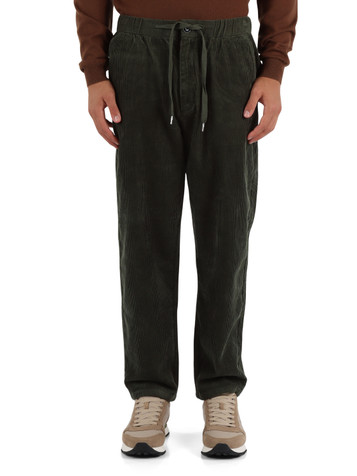 VERDE SCURO | Pantalone in corduroy di cotone