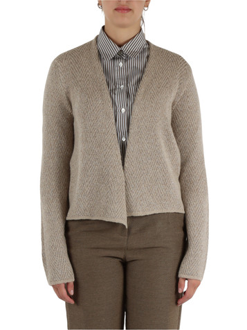 BEIGE | Cardigan in misto alpaca, lana e lurex BEIGE | Cardigan in misto alpaca, lana e lurex
