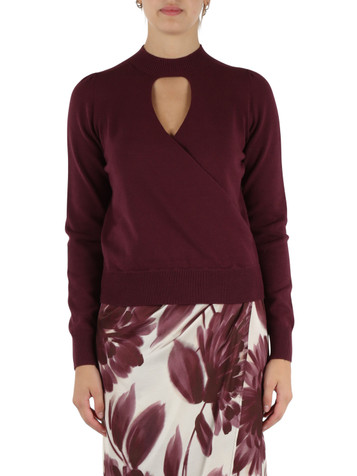 BORDEAUX | Maglia in misto viscosa effetto incrociato