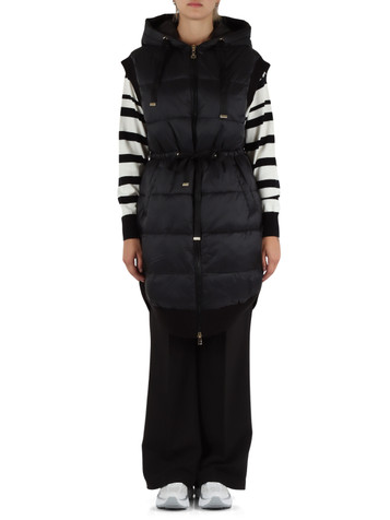 NERO | Smanicato lungo trapuntato con cappuccio