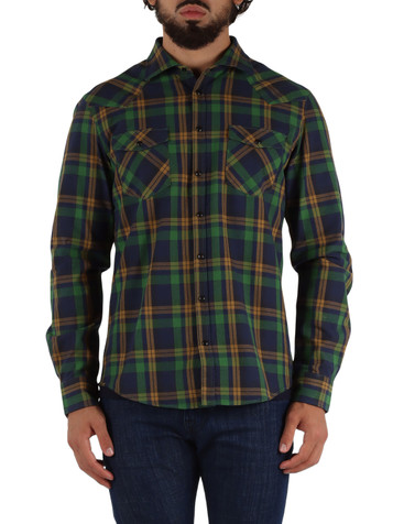 VERDE | Camicia a quadri in cotone