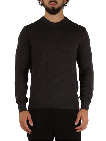 GRIGIO SCURO | Maglia girocollo in lana vergine