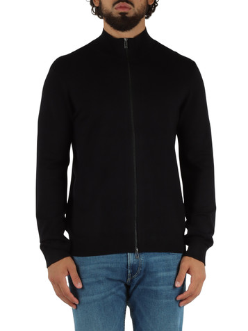 BLU SCURO | Cardigan con zip in misto viscosa