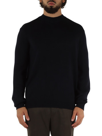 BLU SCURO | Maglia girocollo in misto cotone e lana vergine BLU SCURO | Maglia girocollo in misto cotone e lana vergine