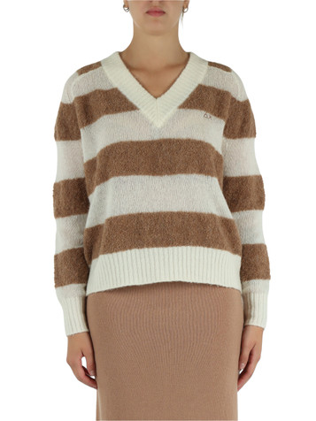 PANNA | Maglia a righe in misto lana merino e alpaca